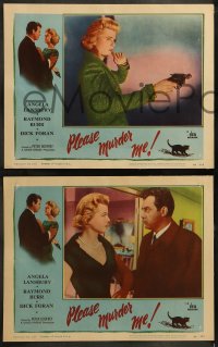 9r317 PLEASE MURDER ME 8 LCs 1956 Godfrey, great images of Angela Lansbury and Raymond Burr!