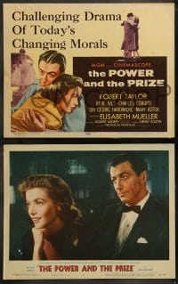 9r321 POWER & THE PRIZE 8 LCs 1956 Robert Taylor & Elisabeth Mueller deal w/today's changing morals!