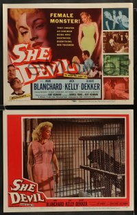 9r358 SHE DEVIL 8 LCs 1957 sexy inhuman female monster who destroyed everything she touched!