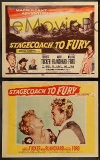 9r388 STAGECOACH TO FURY 8 LCs 1956 pretty Marie Blanchard & Forrest Tucker in magnificent adventure