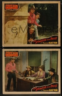 9r653 STRANGER FROM PECOS 5 LCs 1943 cowboy Johnny Mack Brown, Raymond Hatton, Christine McIntyre!