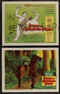 9r406 SWORD OF SHERWOOD FOREST 8 LCs 1961 images of Richard Greene as Robin Hood, Sarah Branch!