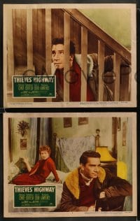 9r599 THIEVES' HIGHWAY 6 LCs R1955 Jules Dassin, truck driver Richard Conte, Valentina Cortese