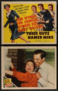 9r426 THREE GUYS NAMED MIKE 8 LCs 1951 Jane Wyman, Howard Keel, Barry Sullivan, Van Johnson