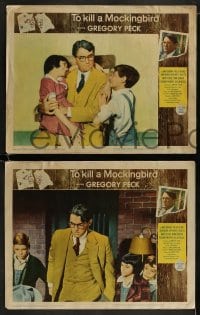 9r432 TO KILL A MOCKINGBIRD 8 LCs 1962 Gregory Peck as Atticus from Harper Lee classic novel!