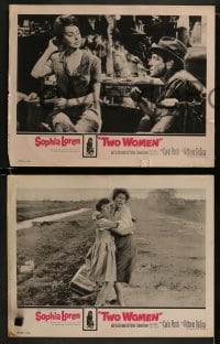 9r854 TWO WOMEN 3 LCs 1961 De Sica's La Ciociara, w/classic image of Sophia Loren, Embassy release!