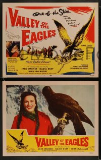 9r448 VALLEY OF THE EAGLES 8 LCs 1952 in mortal combat with savage wolves, English Arctic thriller!