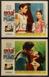 9r457 WAR & PEACE 8 LCs R1963 Audrey Hepburn, Vittorio Gassman, Mel Ferrer, Leo Tolstoy epic!