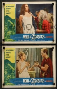 9r459 WAR OF THE ZOMBIES 8 LCs 1965 John Drew Barrymore, unconquerable warriors of the damned!
