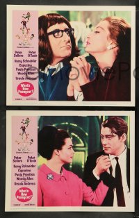 9r468 WHAT'S NEW PUSSYCAT 8 LCs 1965 Woody Allen, Peter O'Toole, Peter Sellers, Capucine, Andress!