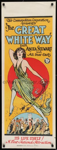 9t022 GREAT WHITE WAY long Aust daybill 1924 great art of sexy Anita Stewart over New York City!
