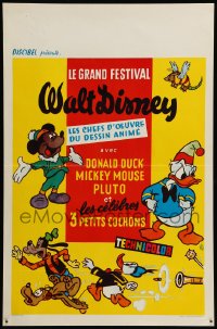 9t005 LE GRAND FESTIVAL WALT DISNEY Belgian 1970s ITK cartoon art of Donald Duck, Mickey & Goofy!