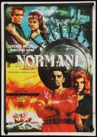 9t361 ATTACK OF THE NORMANS Yugoslavian 20x28 1962 art of Cameron Mitchell by Piero Ermanno Iaia!