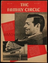 9x333 FAMILY CIRCLE magazine July 4, 1941 great cover portrait of Clark Gable + Buddha statue!