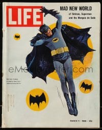 9x349 LIFE MAGAZINE magazine March 11, 1966 Batman makes a mighty leap into national popularity!