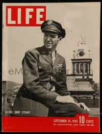 9x343 LIFE MAGAZINE magazine September 24, 1945 WWII Colonel Jimmy Stewart by Peter Stackpole!