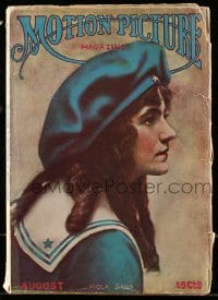 9x363 MOTION PICTURE magazine August 1915 great cover art of Viola Dana wearing sailor suit!