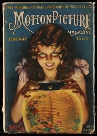 9x367 MOTION PICTURE magazine January 1917 great cover art of June Caprice by Leo Sielke Jr.!