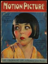 9x306 MOTION PICTURE English magazine January 1927 cover art of Colleen Moore by Marland Stone!