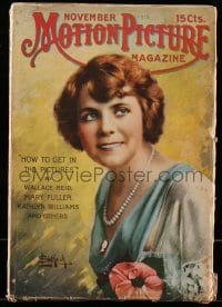 9x366 MOTION PICTURE magazine November 1916 great cover art of Kathlyn Williams by Leo Sielke Jr.!