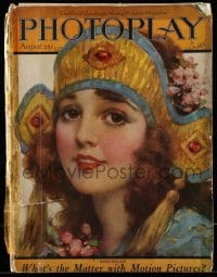9x434 PHOTOPLAY magazine August 1922 cover art of pretty Madge Bellamy by J. Knowles Hare!
