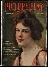 9x445 PICTURE PLAY magazine August 1917 great cover art of pretty Shirley Mason!