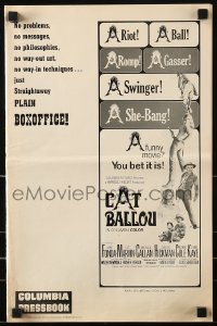 9x589 CAT BALLOU pressbook 1965 classic sexy cowgirl Jane Fonda, Lee Marvin, great artwork!