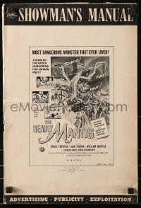 9x620 DEADLY MANTIS pressbook 1957 Universal horror, classic art of giant rampaging insect!