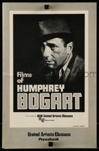9x654 FILMS OF HUMPHREY BOGART pressbook 1975 great portrait of the tough star wearing fedora!