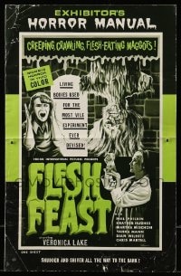 9x658 FLESH FEAST pressbook 1970 Browning art, cheesy horror starring Veronica Lake, of all people!