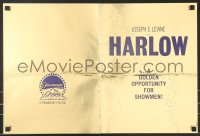 9x688 HARLOW foil pressbook 1965 Carroll Baker in the title role, Martin Balsam