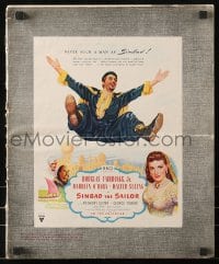 9x885 SINBAD THE SAILOR pressbook 1946 great images of Douglas Fairbanks Jr. & sexy Maureen O'Hara!