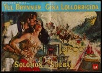 9x892 SOLOMON & SHEBA pressbook 1959 art of Yul Brynner with hair & super sexy Gina Lollobrigida!