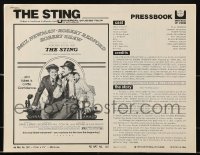 9x907 STING pressbook 1974 artwork of con men Paul Newman & Robert Redford by Richard Amsel!