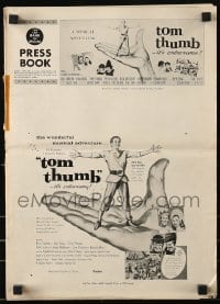 9x942 TOM THUMB pressbook 1958 George Pal, great artwork of tiny Russ Tamblyn by Reynold Brown!