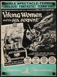 9x965 VIKING WOMEN & SEA SERPENT/ASTOUNDING SHE MONSTER pressbook 1958 AIP, notorious beauties!