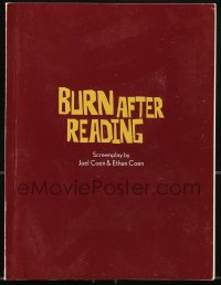 9x221 BURN AFTER READING For Your Consideration 5.5x8.5 script Aug 1, 2007, Coen Bros. screenplay!