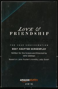 9x255 LOVE & FRIENDSHIP For Your Consideration 5.5x8.5 script May 22, 2015, screenplay by Stillman!