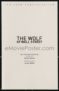 9x284 WOLF OF WALL STREET For Your Consideration 5.5x8.5 script 2013 screenplay by Terence Winter!