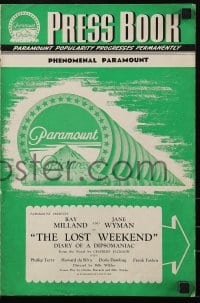 9x501 LOST WEEKEND English pressbook 1945 alcoholic Ray Milland, directed by Billy Wilder!