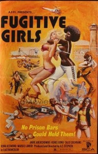 9x517 5 LOOSE WOMEN pressbook 1974 Fugitive Girls, written by Ed Wood, sexy action artwork!