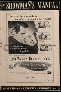9x522 ALL THAT HEAVEN ALLOWS pressbook 1955 Rock Hudson & Jane Wyman, directed by Douglas Sirk!