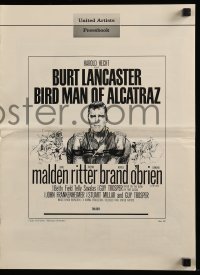 9x556 BIRDMAN OF ALCATRAZ pressbook 1962 Burt Lancaster in John Frankenheimer's prison classic!