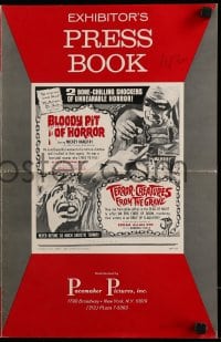 9x567 BLOODY PIT OF HORROR/TERROR-CREATURES FROM GRAVE pressbook 1967 bone-chilling horror!