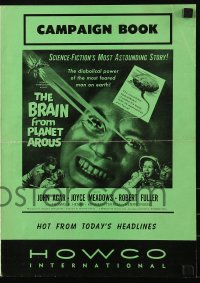 9x573 BRAIN FROM PLANET AROUS pressbook 1957 most feared man in the universe with diabolical power!