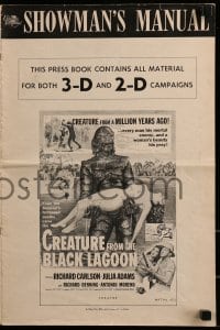 9x611 CREATURE FROM THE BLACK LAGOON pressbook 1954 for both 2-D & 3-D releases, great content!
