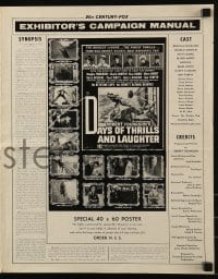 9x616 DAYS OF THRILLS & LAUGHTER pressbook 1961 Charlie Chaplin, Laurel & Hardy, silent comedians!