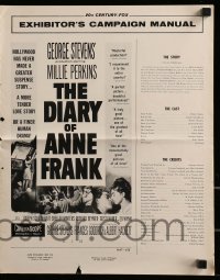 9x629 DIARY OF ANNE FRANK pressbook 1959 Millie Perkins as Jewish girl in hiding in World War II!