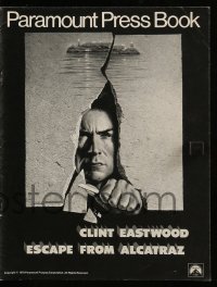 9x643 ESCAPE FROM ALCATRAZ pressbook 1979 cool artwork of Clint Eastwood busting out by Lettick!