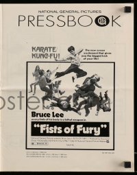 9x657 FISTS OF FURY pressbook 1973 Bruce Lee, Tang shan da xiong, kung fu!